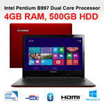 Lenovo S400 14" MAY8QUK Slimbook B997 1.6GHz 4GB 500GB HDMI USB3.0 RED Windows 8